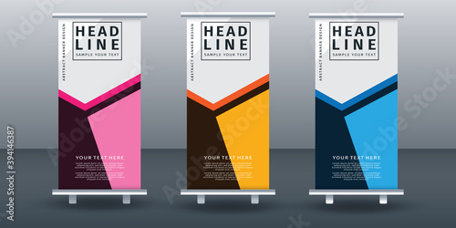 Roll up banner set design template. Vector illustration