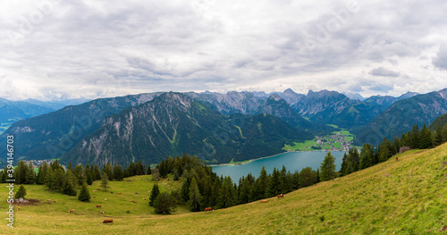 Achensee, Austria in it's beauty surrounded with mountains and cloud