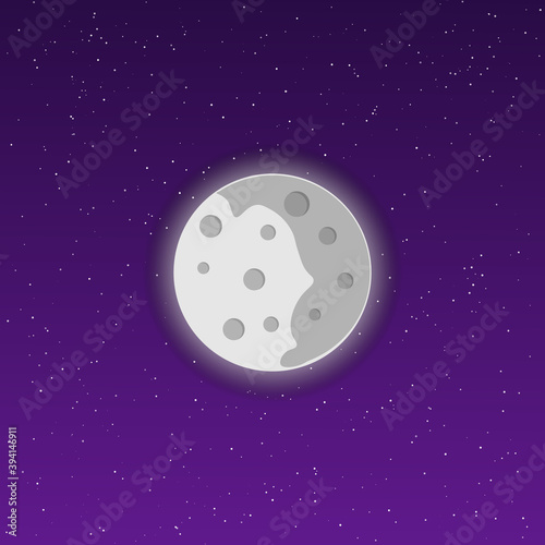 Colorful moon satellite icon