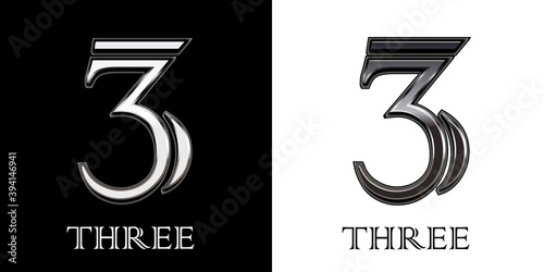 number three logo can be used company logo, product logo, brand logo and corporate identity