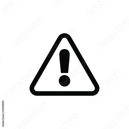 Danger sign vector icon. Attention caution illustration on white background.