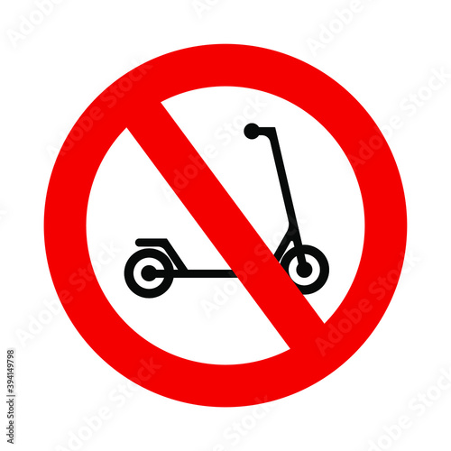 scooter sign on white background