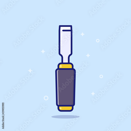 chisel icon, vector art with outline