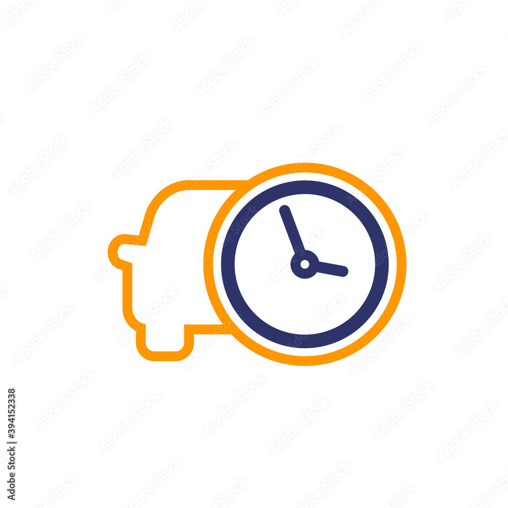 ride time, car and clock icon ride time, car and clock icon