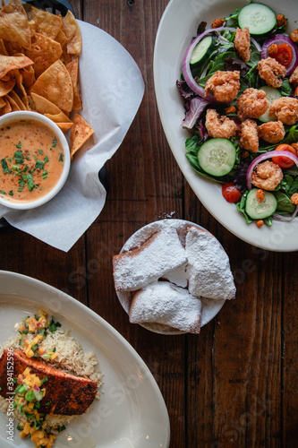 Tabletop Shot of Cajun Food photo