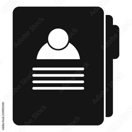 Headhunter man folder icon. Simple illustration of headhunter man folder vector icon for web design isolated on white background