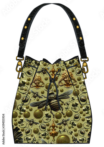 bolsa modelo hobo estampa abelhas felipe borges