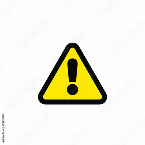 Danger sign vector icon. Attention caution illustration on white background.