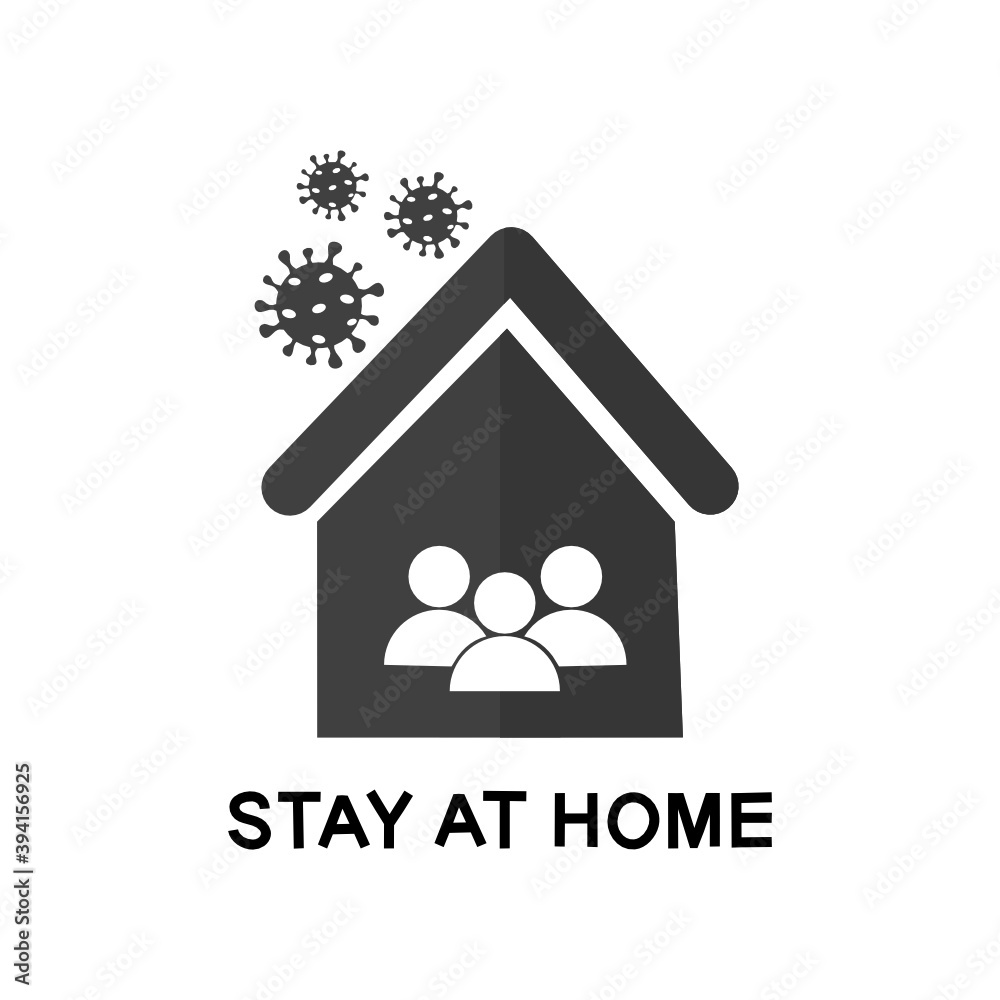 Stay at home sign icon on white background. Stay at home sign icon on white background.