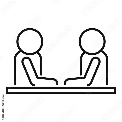 Headhunter interview icon. Outline headhunter interview vector icon for web design isolated on white background