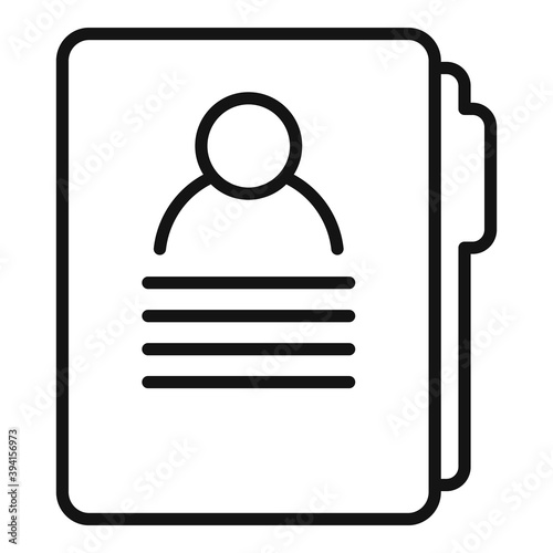 Headhunter man folder icon. Outline headhunter man folder vector icon for web design isolated on white background