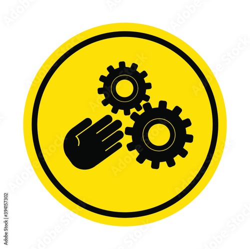 Crush hazard sign on white background