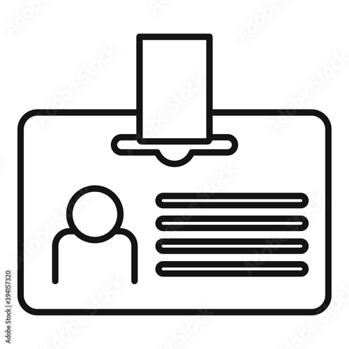Headhunter id card icon. Outline headhunter id card vector icon for web design isolated on white background
