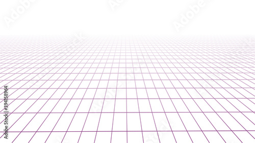 Abstract perspective pink grid. Wireframe landscape. Vector illustration.