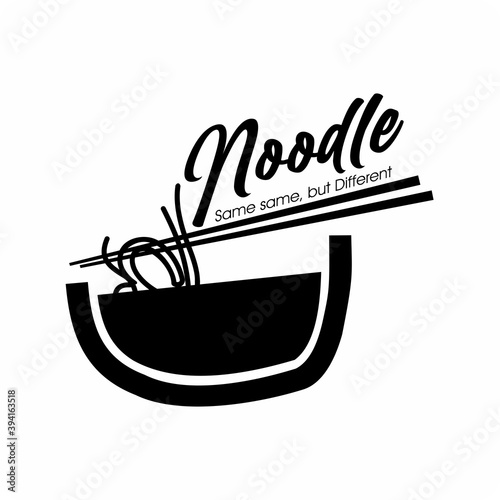 Noodle Logotype design with chopsticks