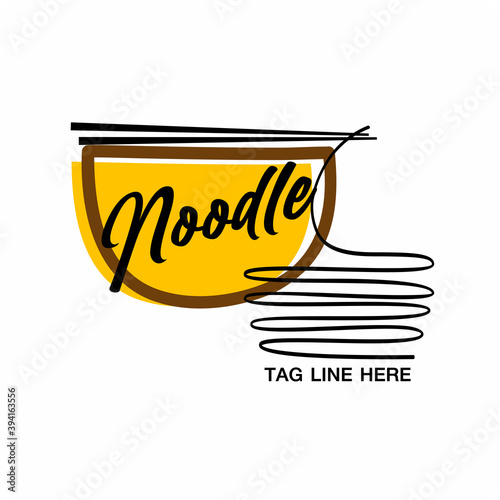 Noodle logo with chopstick design