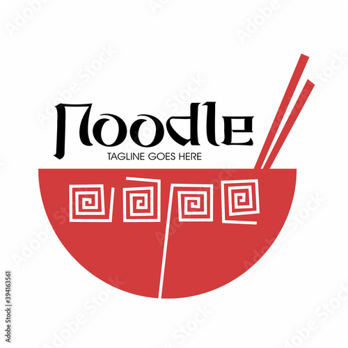 Chinese noodle restaurant logo vector 