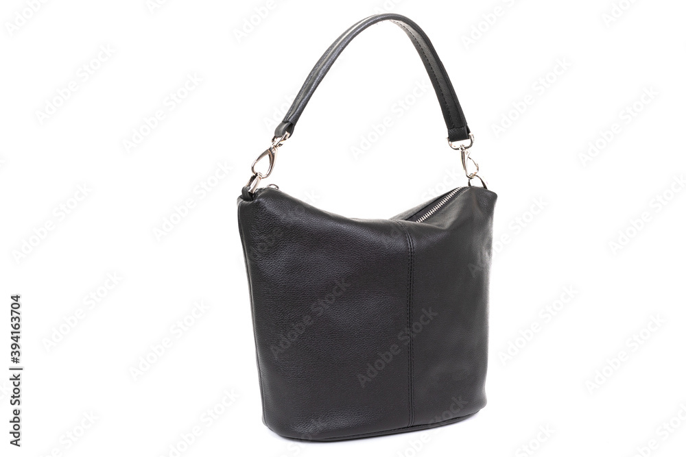handbag made of genuine leather close up on a white background handbag made of genuine leather close up on a white background