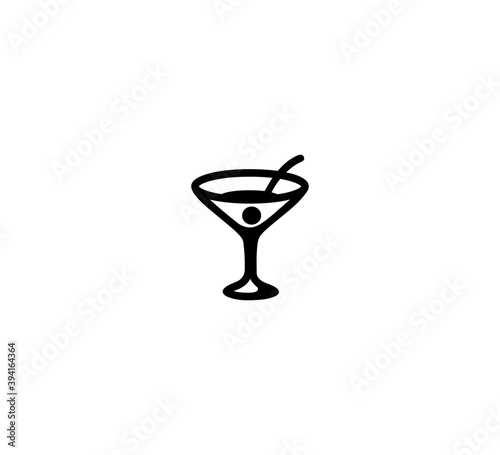 Martini glass vector isolated icon illustration. Martini glass icon