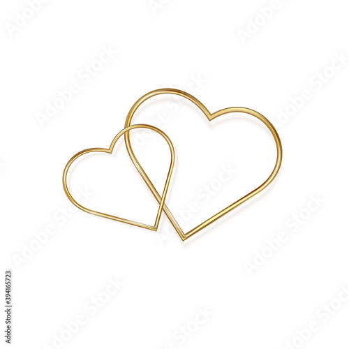 Golden metal heart. 