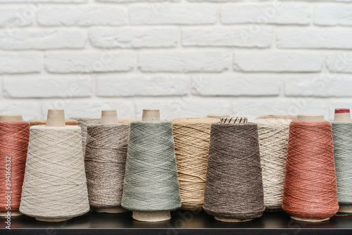 Fototapeta Set of colored yarn for knitting