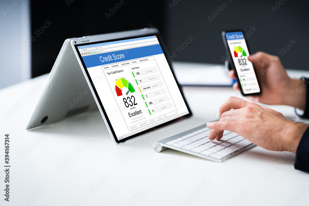 Checking Credit Score Online On Laptop Checking Credit Score Online On Laptop