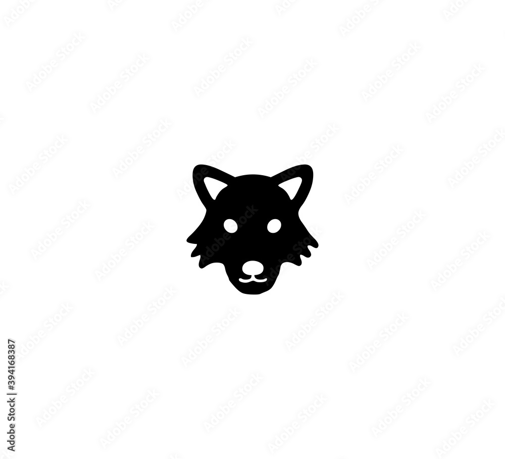 Fototapeta premium Wolf head vector isolated icon illustration. Wolf face icon