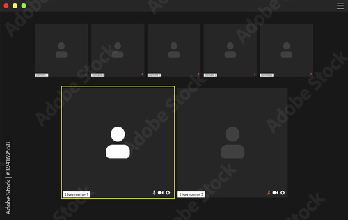 Video conference user interface, video conference calls window overlay
