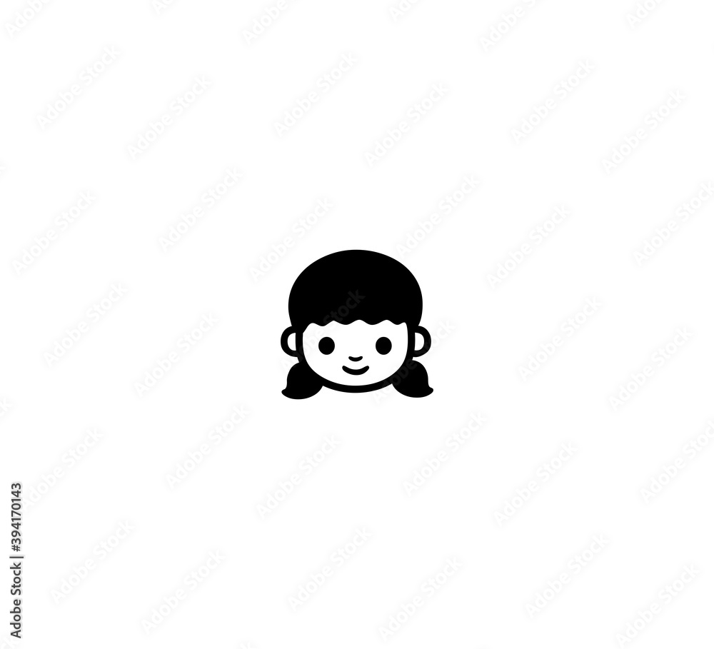 Girl face vector isolated icon illustration. Girl head icon Girl face vector isolated icon illustration. Girl head icon