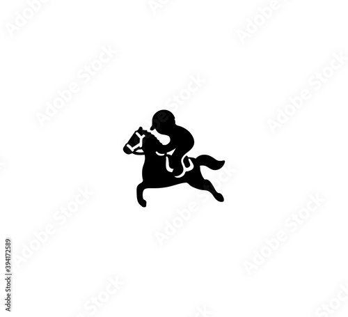 Riding horse vector isolated icon illustration. Jokey icon