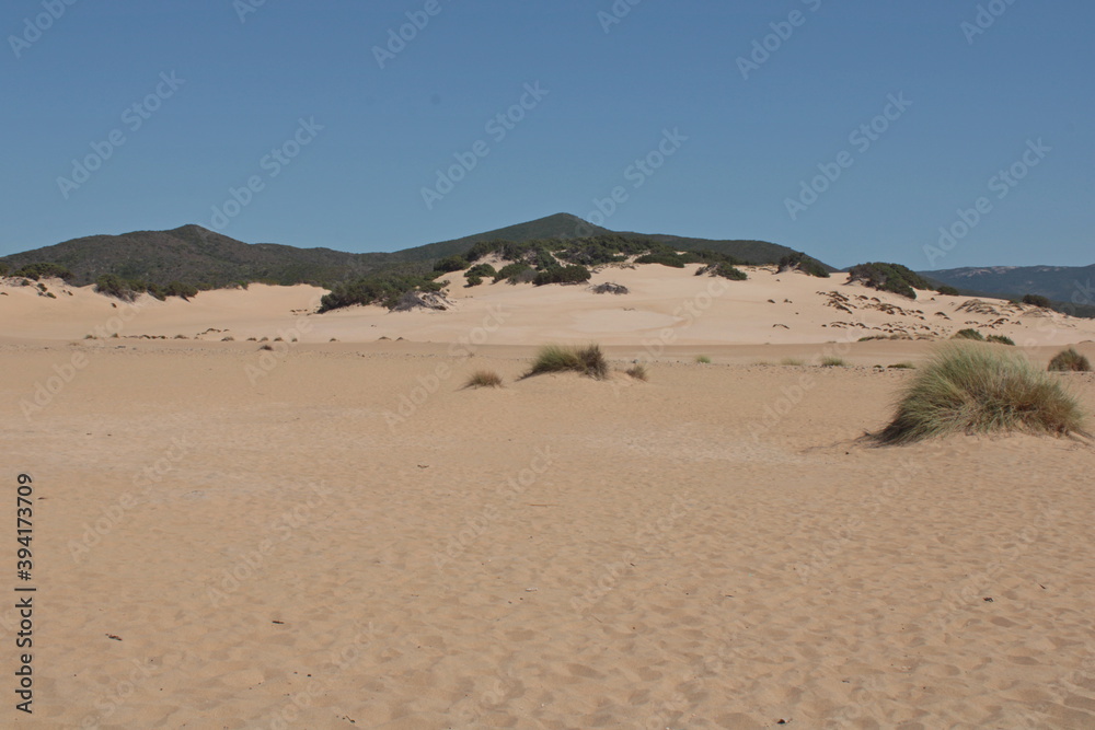 le dorate dune di sabbia di piscinas in sardegna

