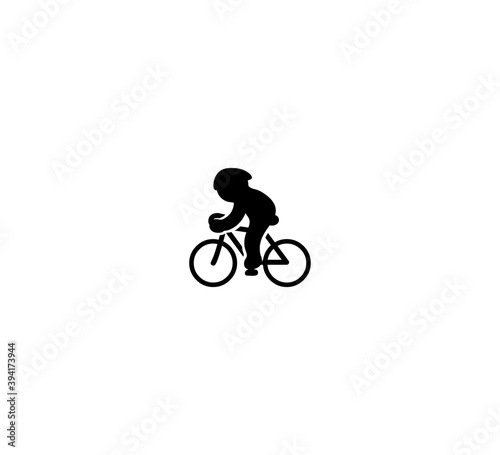 Riding a bicycle vector isolated icon illustration. Bicycle icon