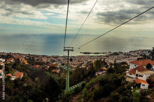 A view from the chair lift down over the city of Funchal, Madeira