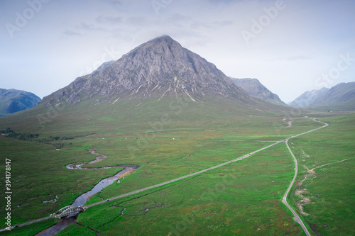 West Highland Way walk path and Buachaille Etive Mor Scotland photo