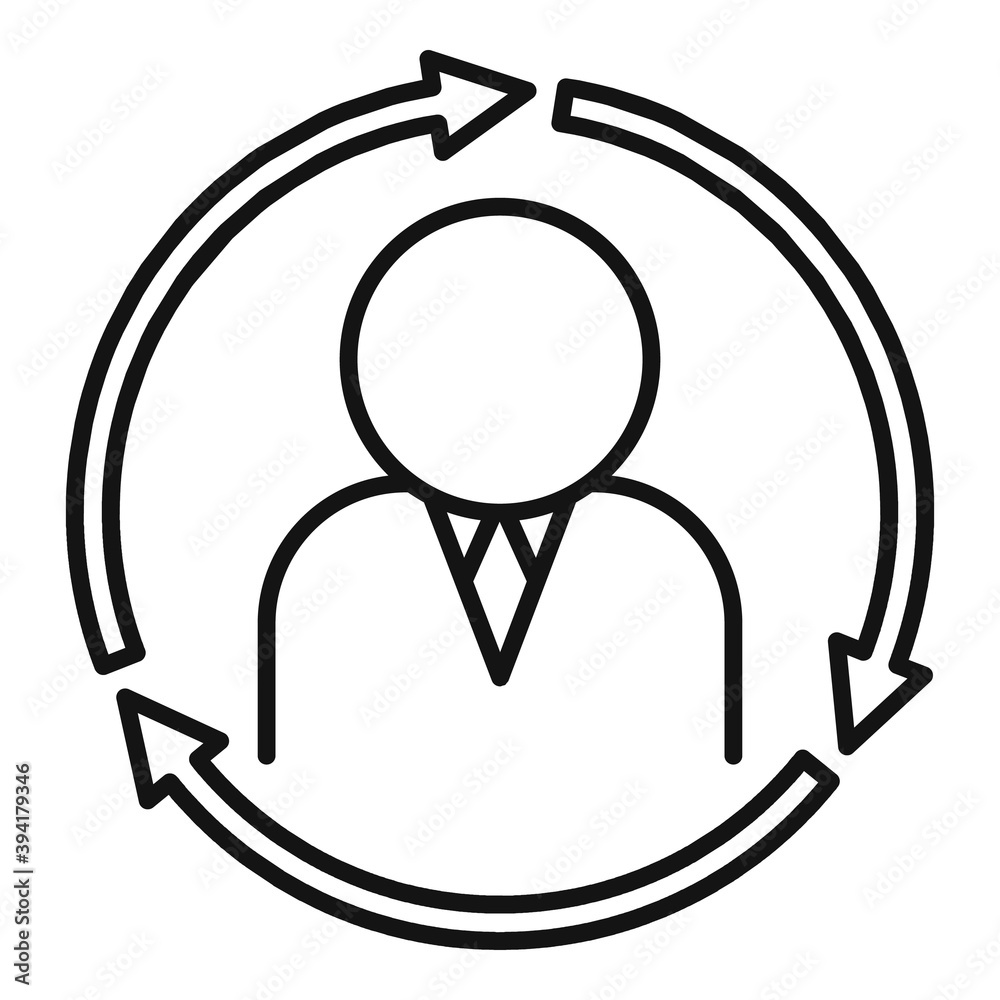 Change work job icon. Outline change work job vector icon for web design isolated on white background Change work job icon. Outline change work job vector icon for web design isolated on white background