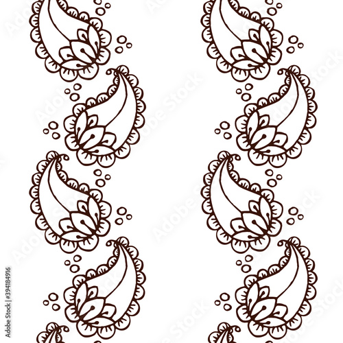 Ethnic mehendi mendi paisley seamless background pattern