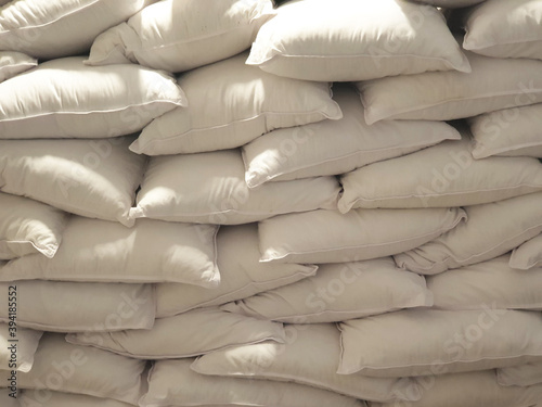 pillow room in hotel store background 