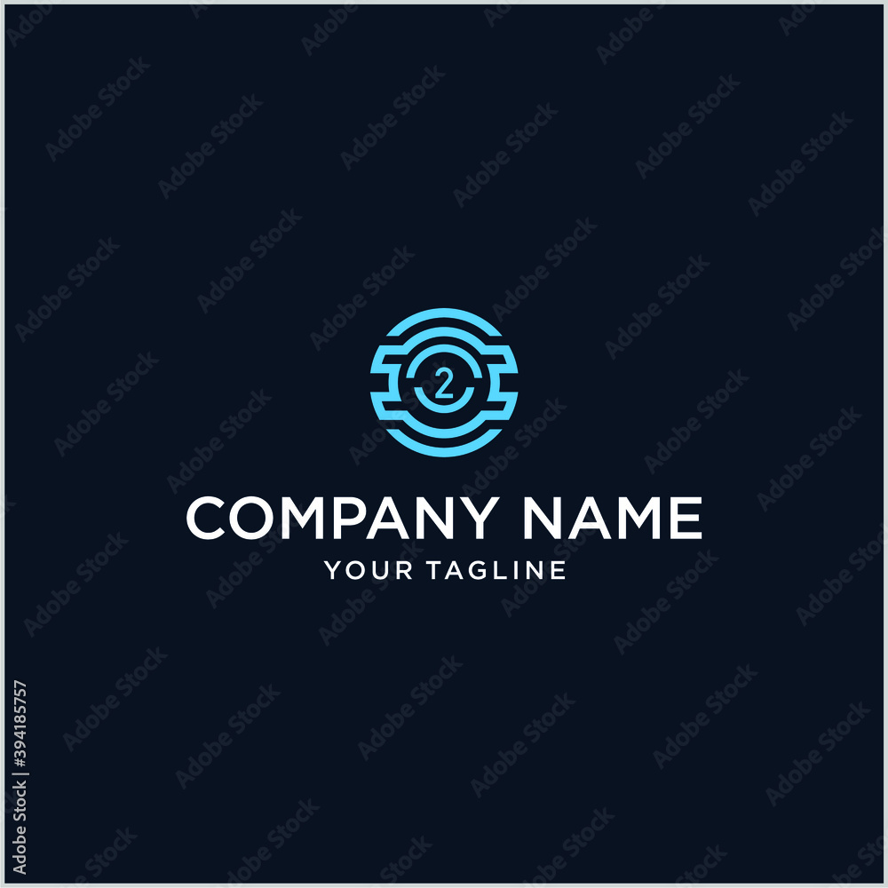 Obraz premium technology figure logo design