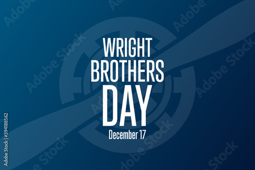 Wright Brothers Day. December 17. Holiday concept. Template for background, banner, card, poster with text inscription. Vector EPS10 illustration.