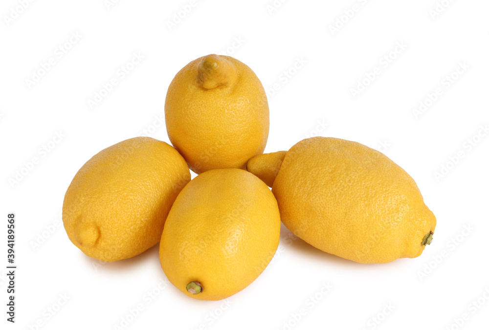 Ripe yellow lemon isolated on white background Ripe yellow lemon isolated on white background