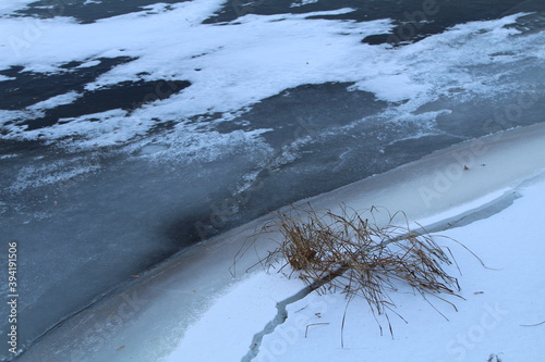 the ice-bound shore of the river