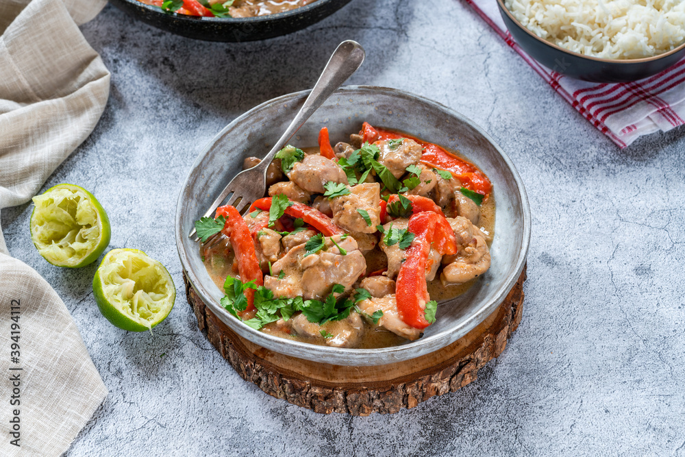 Indonesian-style chicken in peanut butter sauce