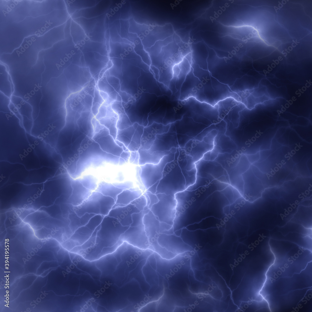 Obraz premium Lightning storm. Bright flash of lightning closeup.