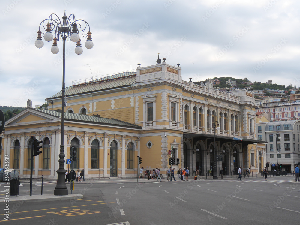 Railway Station in Trieste, exterior with Neo-Renaissance style