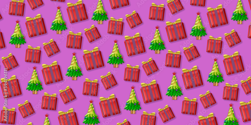 Geschenk Karton mit Tannenbaum. Geschenk Karton mit Tannenbaum.