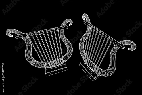 Ancient lyre or harp musical instrument