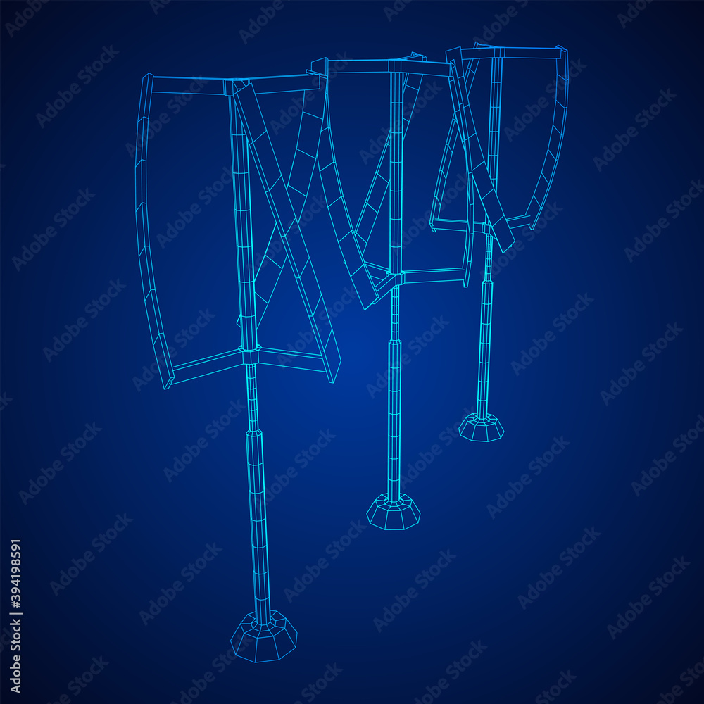 Darrieus wind turbine. Windmill generator Darrieus wind turbine. Windmill generator