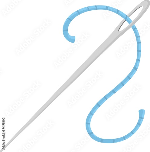 Vector illustration of needle and thread emoticon

