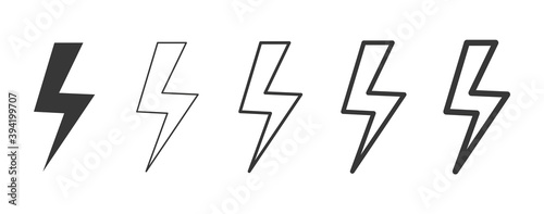 Install Lightning. Lightning strike, lightning strike Modern flat style. vector illustration isolated on white background