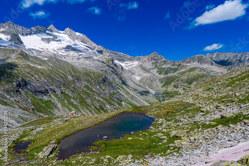 Mountains and peaks landscape covered with glaciers and snow, natural environment. Hiking in the Dreil�er Tour. Hohe Tauern Austrian Alps, Europe © Martin